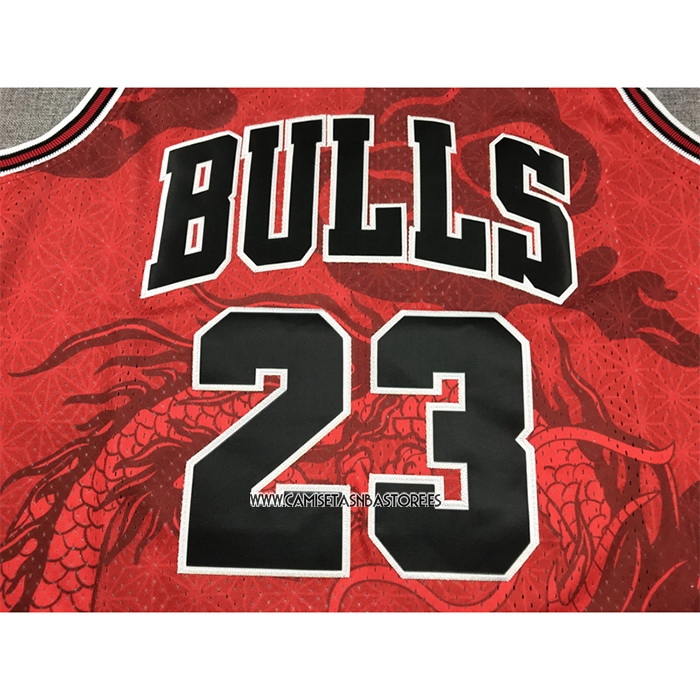 Michael Jordan NO 23 Camiseta Chicago Bulls Throwback Asian Heritage 1997-98 Rojo